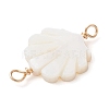 Natural Freshwater Shell Connector Charms PALLOY-JF02442-01-3
