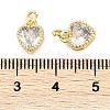 Real 18K Gold Plated Brass Inlaid Cubic Zirconia Charms ZIRC-L100-074G-04-2