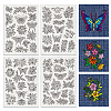 4 Sheets 11.6x8.2 Inch Stick and Stitch Embroidery Patterns DIY-WH0455-043-1