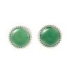 Natural Green Onyx Agate(Dyed & Heated) Ear Studs EJEW-L099-08P-4