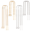 8Pcs 4 Style Brass Stud Earring Findings KK-BC0011-84-1