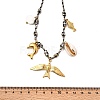 Summer Beach 304 Stainless Steel & Electroplated Natural Shell Pendant Adjustable Polyester Cord Necklaces for Women NJEW-F348-01A-G-5