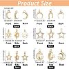 SUPERFINDINGS 12Pcs 6 Style Brass Cubic Zirconia Charms ZIRC-FH0001-36-5