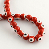 Round Handmade Evil Eye Lampwork Beads Strands LAMP-R114-8mm-05-2