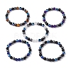 Round Gemstone Beaded Stretch Bracelets BJEW-JB11005-4