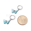 Two Tone Butterfly Dangle Hoop Earrings EJEW-JE04811-6