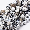 Dyed Natural Fire Crackle Agate Faceted Round Beads Strands G-E320C-10mm-07-1