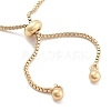 Brass Pave Clear Cubic Zirconia Flat Round Box Chain Slider Bracelets BJEW-B094-12B-G-3