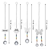 4Pcs 4 Style Glass Chandelier Suncatchers Prisms Chakra Hanging Pendant AJEW-SZ0002-27-7