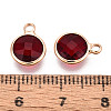 Golden Tone Brass Glass Charms GLAA-ZX008-24H-G-3