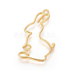 Zinc Alloy Easter Bunny Open Back Bezel Pendants PALLOY-E564-04G-1