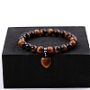 Natural Tiger Eye Beaded Stretch Bracelets PW-WG34938-02-1