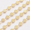 Textured Brass Handmade Link Chains X-CHC-G006-08G-2