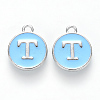 Platinum Plated Alloy Enamel Charms X-ENAM-S118-04T-P-1