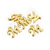 Golden Plated Alloy Letter Pendants PALLOY-J718-01G-M-2