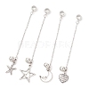 4Pcs 4 Styles 304 Stainless Steel European Safety Chains PALLOY-JF04772-1