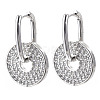 (Jewelry Parties Factory Sale)Brass Micro Pave Clear Cubic Zirconia Dangle Huggie Hoop Earrings EJEW-N011-20P-NF-4