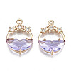 Faceted Transparent Glass Pendants X-GLAA-T020-18D-1