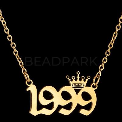 Crown Birth Year 201 Stainless Steel Pendant Necklaces for Women FS-WG4E8F2-20-1