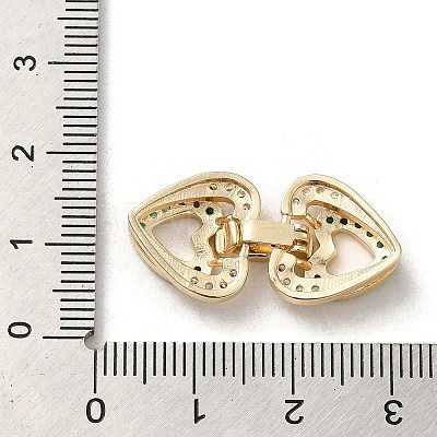 Brass Micro Pave Cubic Zirconia Fold Over Clasps KK-H455-53G-04-1