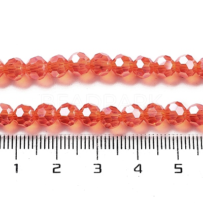 Electroplate Transparent Glass Beads Strands EGLA-A035-T6mm-A05-1