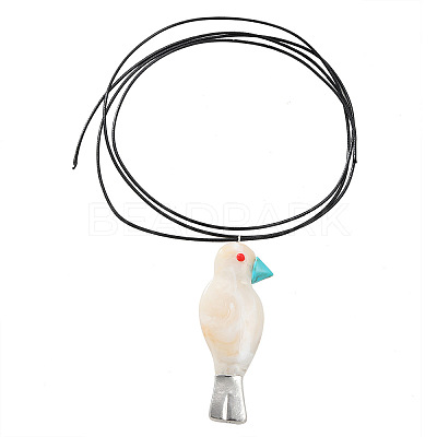 Bohemian Style Resin Bird Pendant Black Waxed Cord Necklaces for Women FS-WG75DB7-02-1