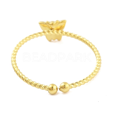 Real 18K Gold Plated 304 Stainless Steel Open Cuff Rings for Women RJEW-B061-02G-02-1
