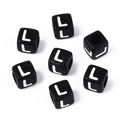 Initial Acrylic Horizontal Hole Beads X-OACR-ZX006-35L-1