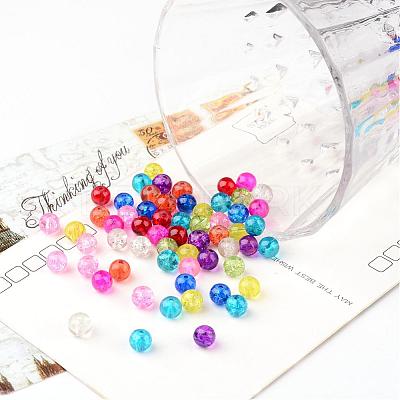 Mixed Crackle Glass Beads X-CCG-Q001-6mm-M-1