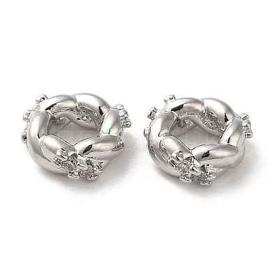 Brass Micro Pave Cubic Zirconia Beads KK-P239-29A-P-1