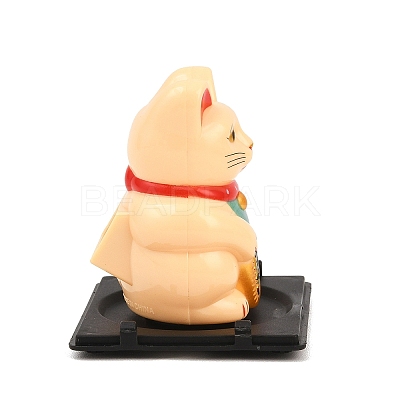 ABS Plastic Solar Powered Maneki-neko Figurines LS-DJEW-B017-01B-02-1