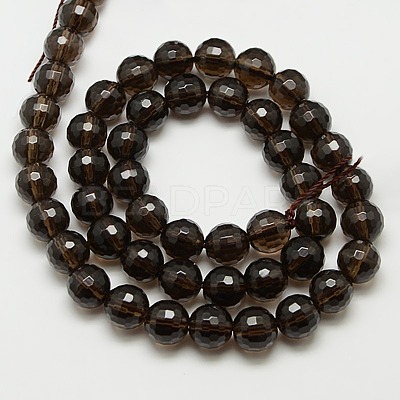 Smoky Quartz Beads Strands GSFR8mm176-128-1
