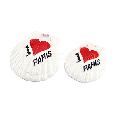 Printed Natural Freshwater Shell Big Pendants SHEL-N032-235-08-1