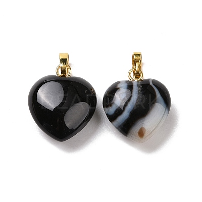 Natural Black Agate Pendants G-I311-A16-G-1