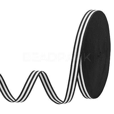 50 Yards Polyester Stripe Ribbons SRIB-WH0011-157B-1