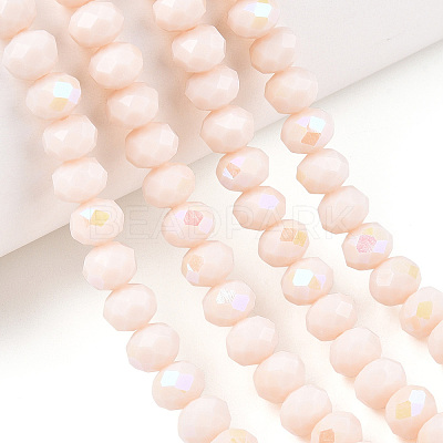 Electroplate Opaque Solid Color Glass Beads Strands EGLA-A034-P3mm-L20-1