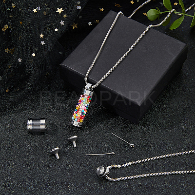 Transparent Glass Wishing Bottle Pendant NJEW-HS0001-01P-1