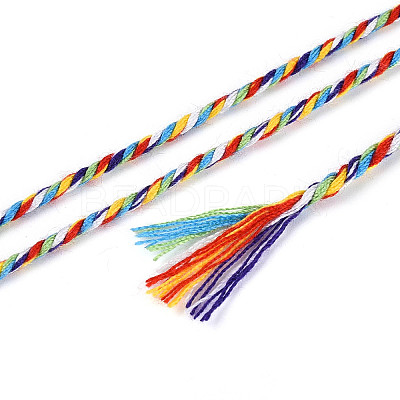 22M Rainbow Color Macrame Cotton Cord OCOR-T017-07I-1