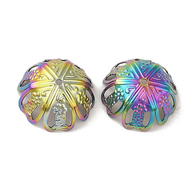 304 Stainless Steel Bead Caps STAS-P363-02B-MC-1