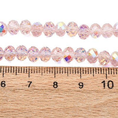 Electroplate Transparent Glass Beads Strands EGLA-A046-01B-15-1