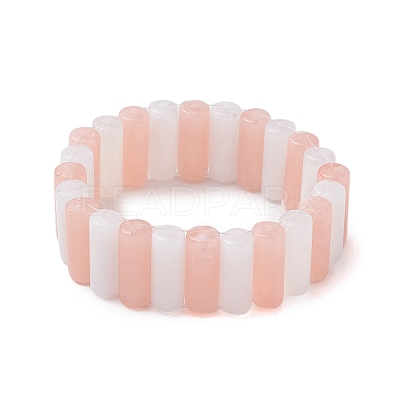 Two Tone Acrylic Column Beaded Stretch Bracelets for Women BJEW-JB10645-01-1