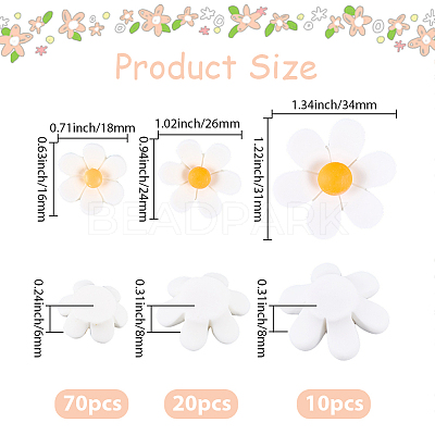 100Pcs 3 Styles Opaque Resin Cabochons RESI-PA0001-15-1