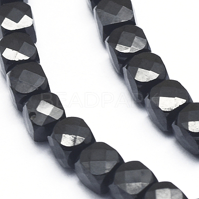 Natural Black Spinel Beads Strands G-D0003-B08-1