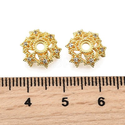 Star Brass Micro Pave Cubic Zirconia Bead Caps KK-K300-05C-G-1