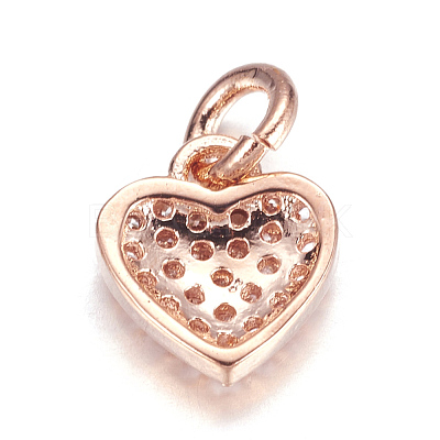 Brass Micro Pave Clear Cubic Zirconia Charms X-ZIRC-P060-41RG-1