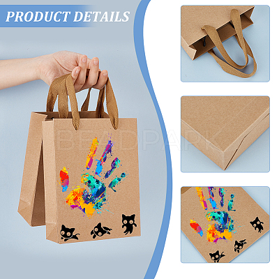 Folding Paper Gift Bags with Handle ABAG-WH0045-21C-1