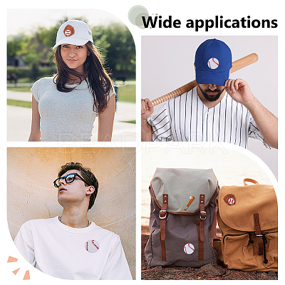 12Pcs 3 Styles Baseball Theme Polyester Iron on/Sew On Patches PATC-HY0001-99-1