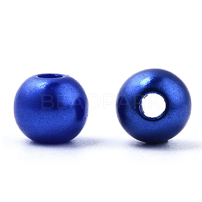 Spray Painted ABS Plastic Imitation Pearl Beads OACR-T015-05A-06-1