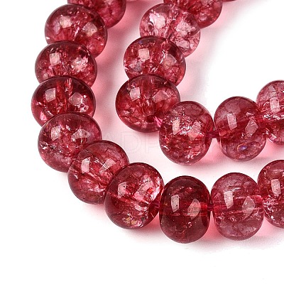 Crackle Transparent Glass Beads Strands GLAA-N074-02B-04-1