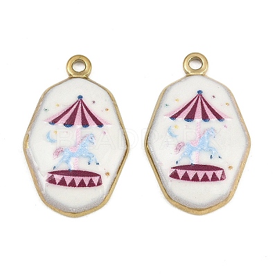 Printed 304 Stainless Steel Enamel Pendants SA-CBA1ED9-21G-03-1